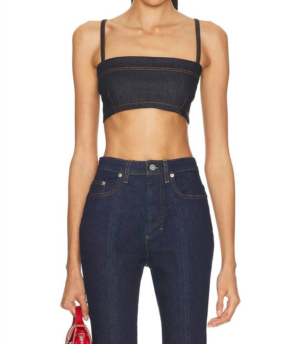 NEW JACQUEMUS le bandeau bisou de-nimes top in dark navy